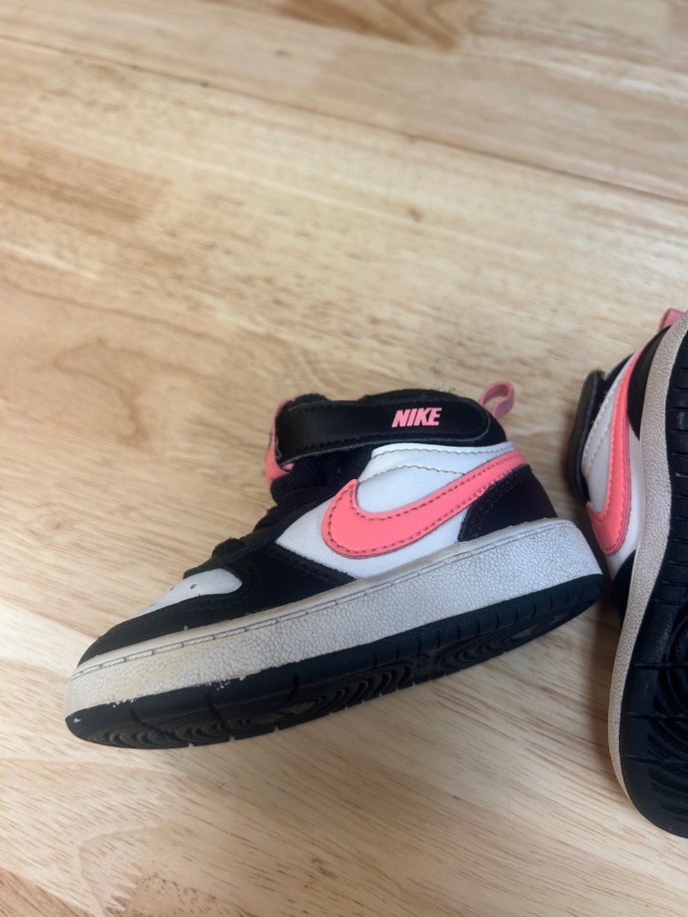 Nike Kids High-Top Sneakers - Black, White & Pink Accent - Picture 7 of 9